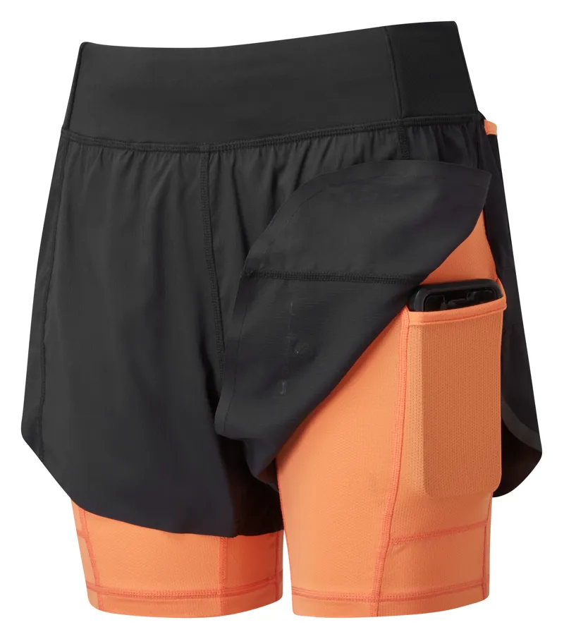 Ronhill Tech Ultra Twin Short Women's Running Black/Peach