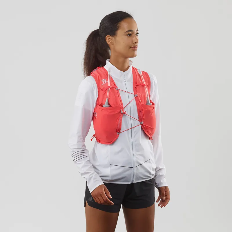 Salomon ADV Skin 8 Set Womens Running Vest in Cayenne/Porcelain Rose-2