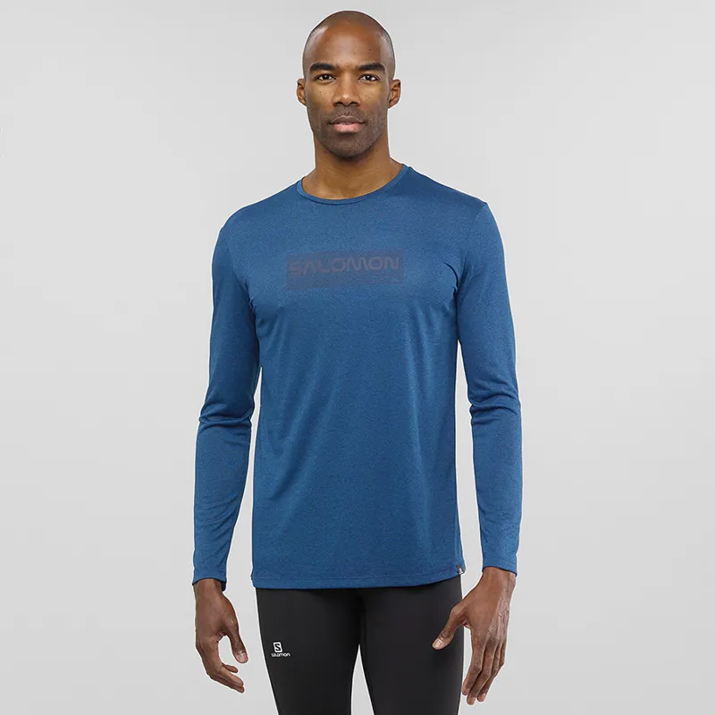 Salomon Agile Graphic Long sleeve Mens Tee in Night Sky-1