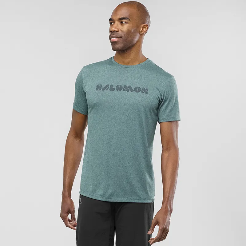 Salomon Agile Graphic Tee in Green Gables-1