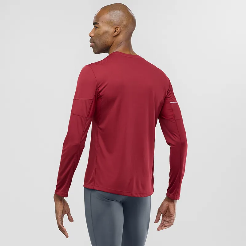 Salomon Agile Mens LS Tee in Biking Red-2