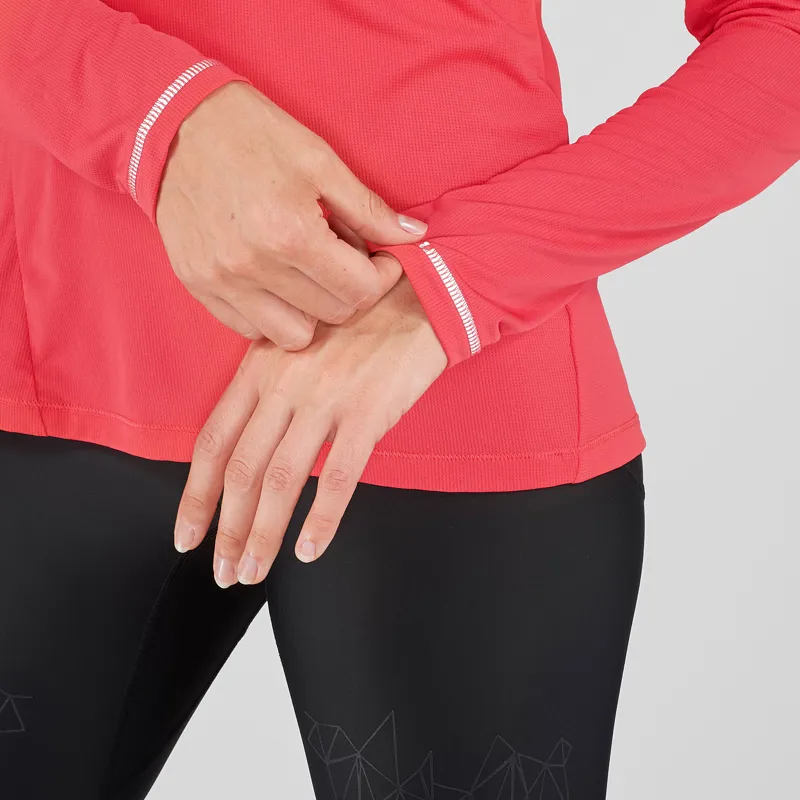 Salomon Agile Womens LS Tee in Hibiscus-3