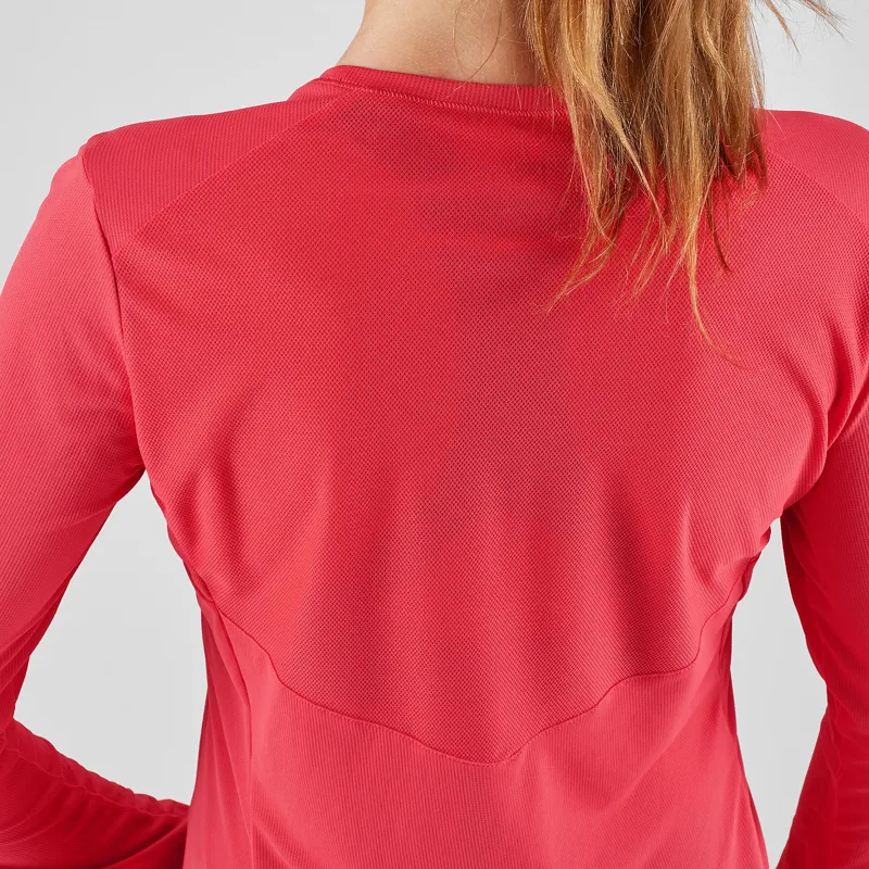 Salomon Agile Womens LS Tee in Hibiscus-4