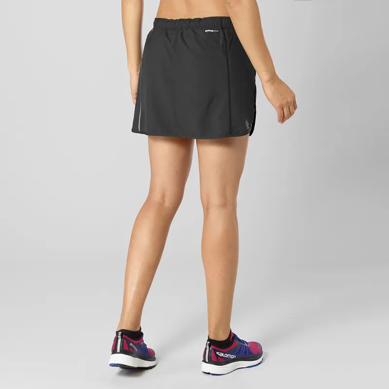 Salomon Agile Womens Running Skort in Black-2