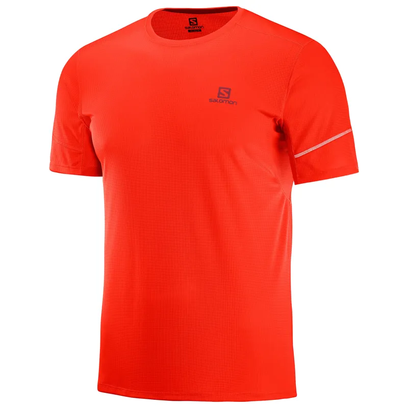 Salomon Agile SS Mens Tee in Fiery Red