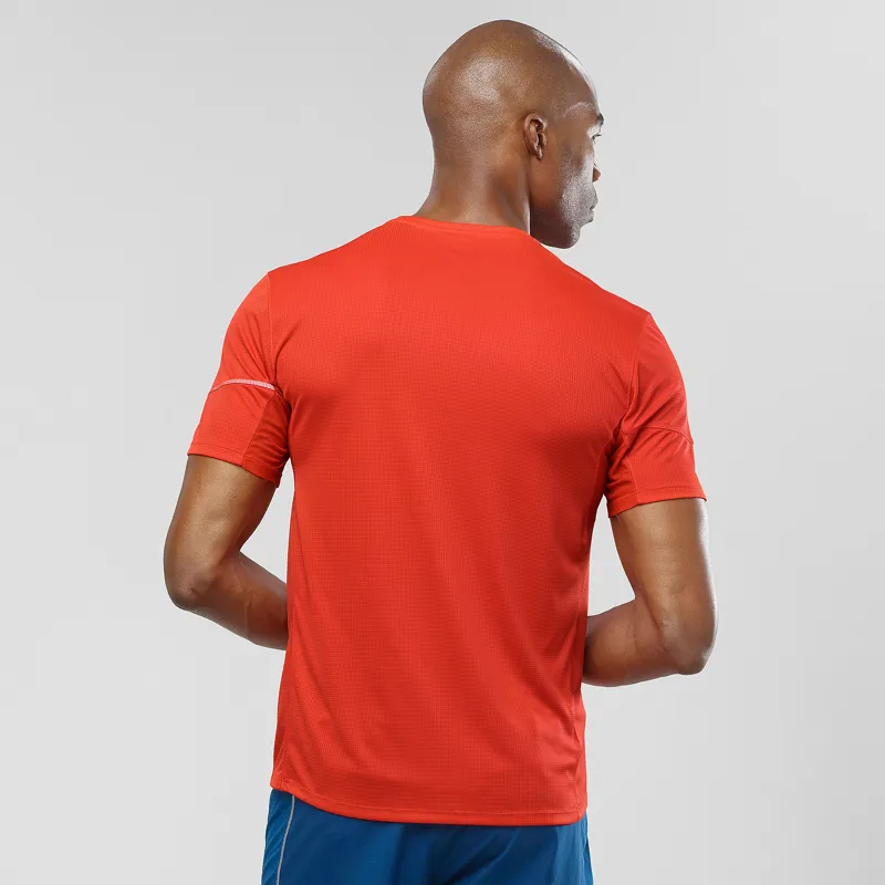 Salomon Agile SS Mens Tee in Fiery Red-2
