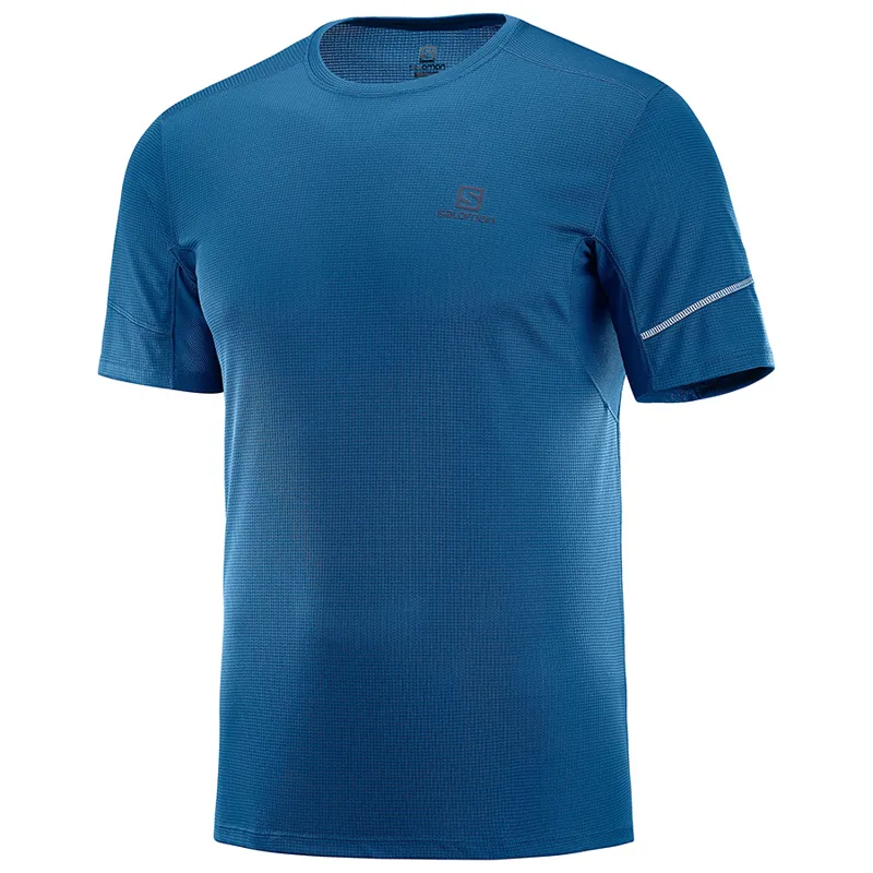 Salomon Agile SS Mens Tee in Fjord Blue
