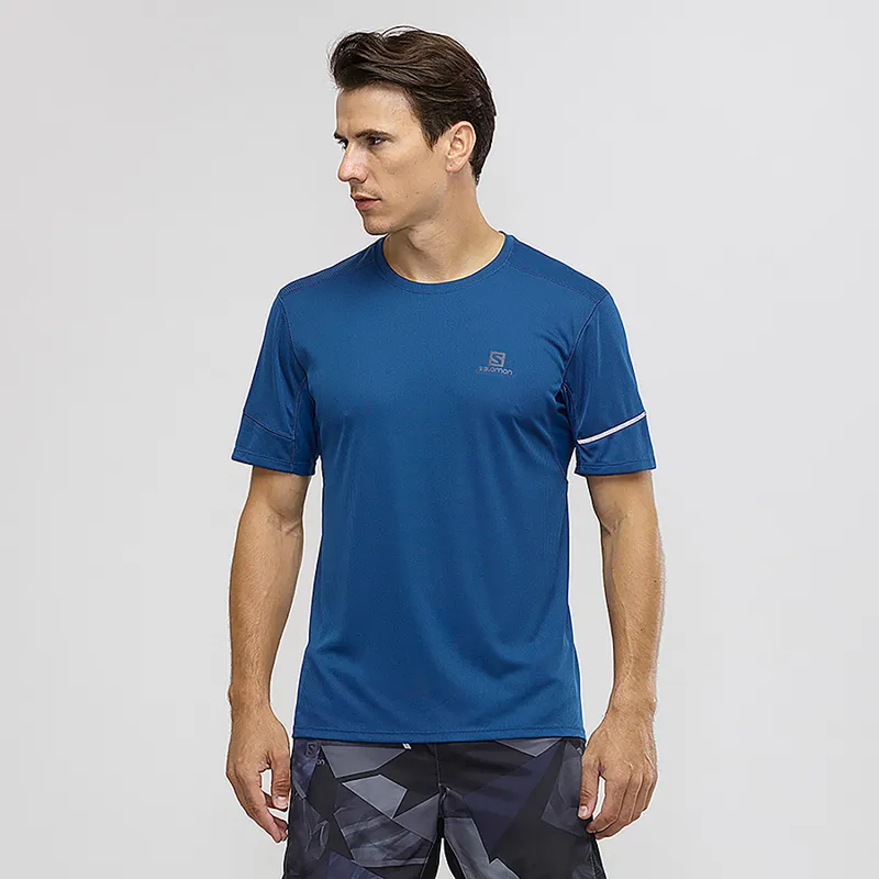 Salomon Agile SS Mens Tee in Fjord Blue-1