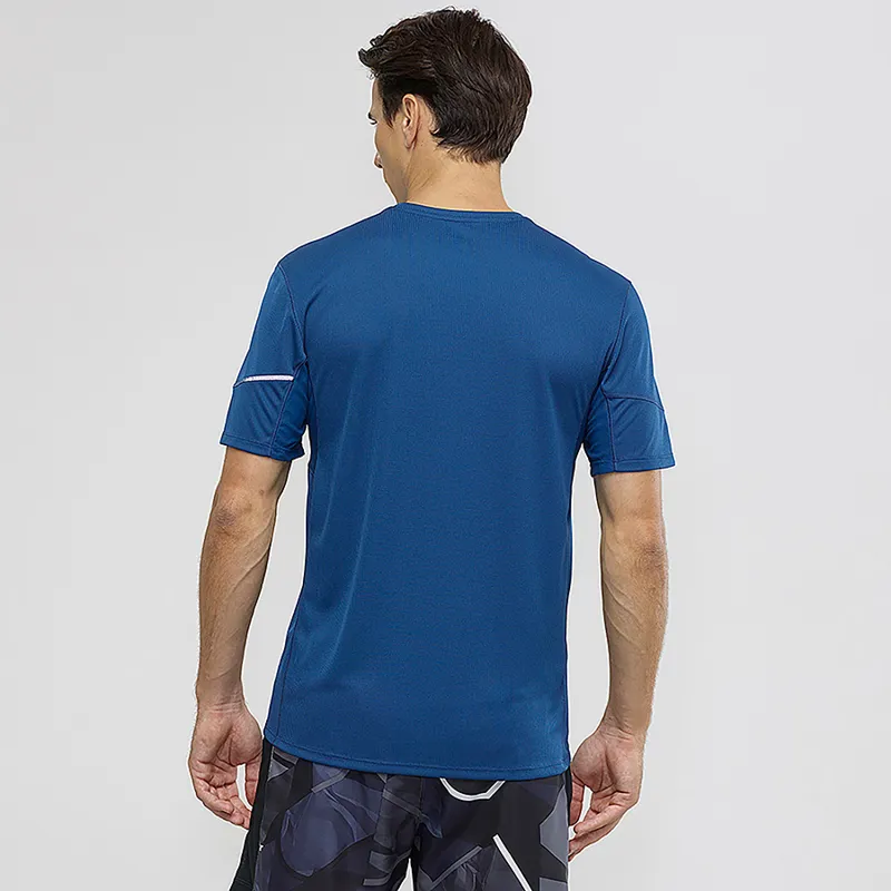 Salomon Agile SS Mens Tee in Fjord Blue-2