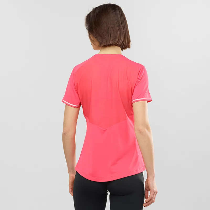 Salomon Agile SS Womens Tee in Calypso Coral-2