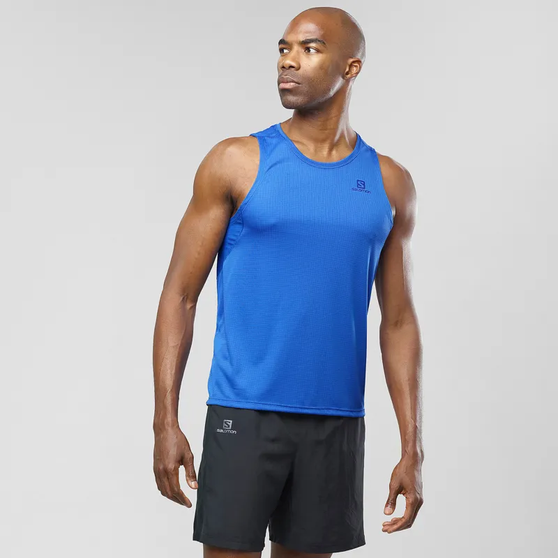Salomon Agile Mens Tank in Nautical Blue-1