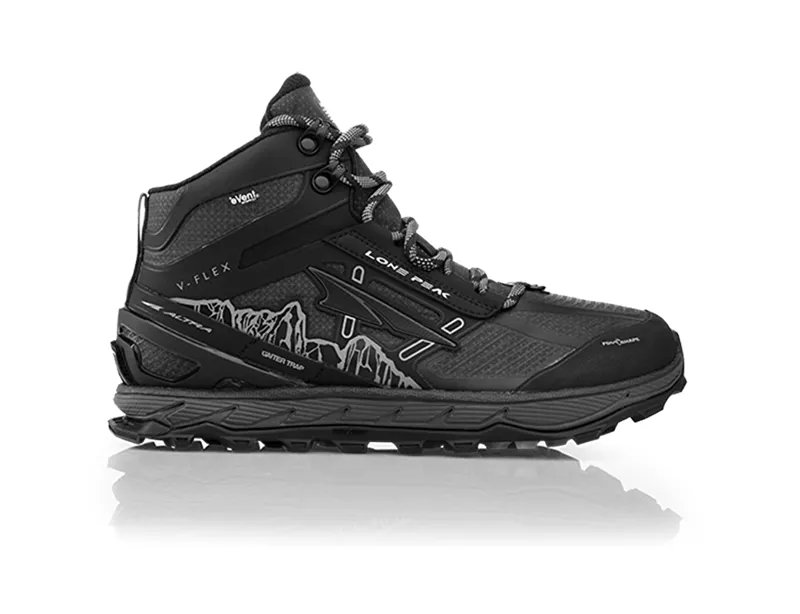 Altra Lone Peak 4 MID RSM Womens Trail Walking Boot in Black