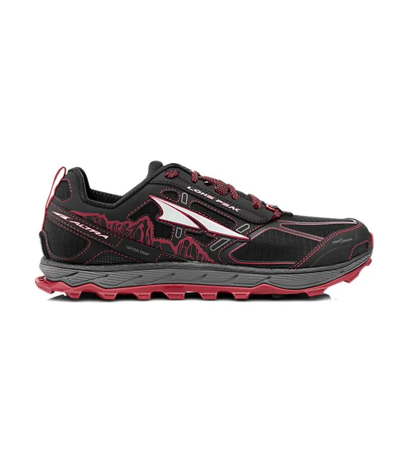 Altra Lone Peak 4 Mens Trail Running Shoe in Black and Red