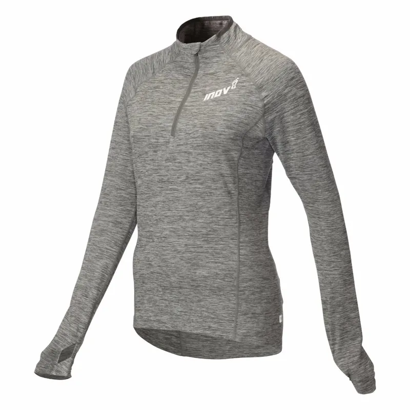 Inov8 Train Elite Long Sleeve Half Zip Women's Midlayer in Light Grey