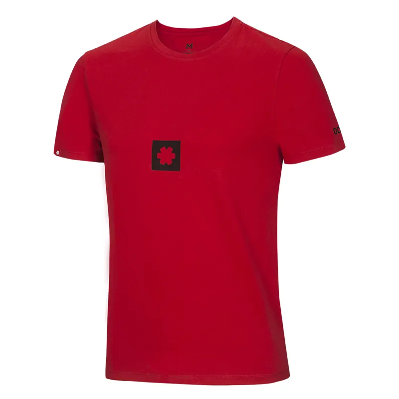 Ocun Logo Mens Climbing T-Shirt in Garnet Red