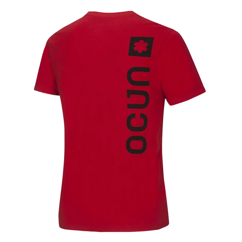 Ocun Logo Mens Climbing T-Shirt in Garnet Red-1