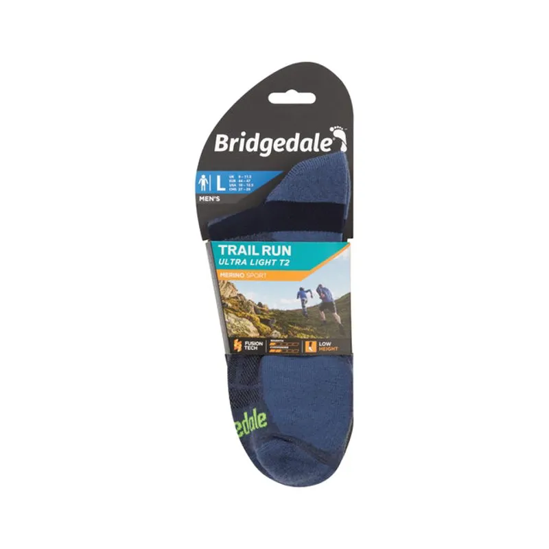 Bridgedale Trail Run Ultra Light T2 Merino Sport Low Socks in Blue-2
