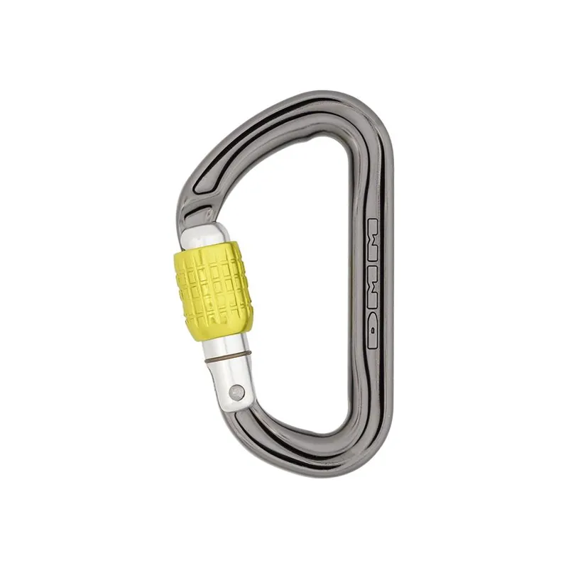 DMM Phantom Screwgate Carabiner in Titanium/Lime