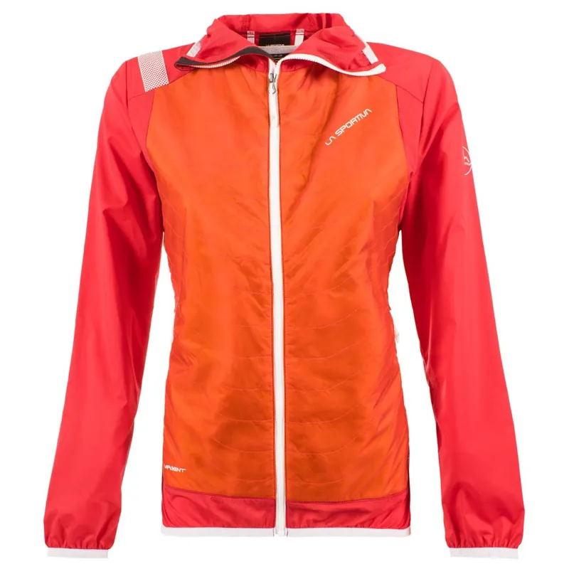 La Sportiva Task Hybrid Womens Jacket in Pumpkin/Garnet