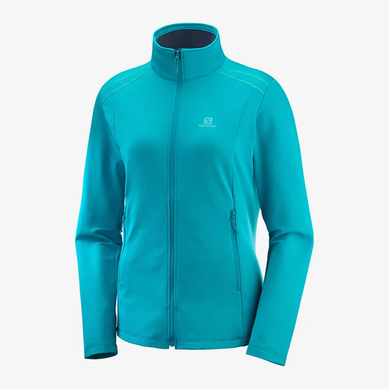 Salomon Womens Discovery LT FZ Fleece in Tile Blue