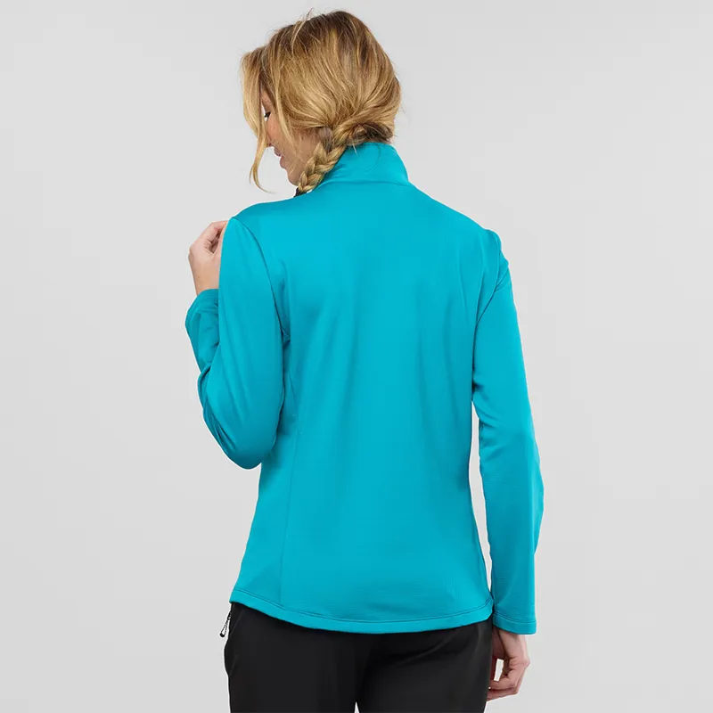 Salomon Womens Discovery LT FZ Fleece in Tile Blue-2