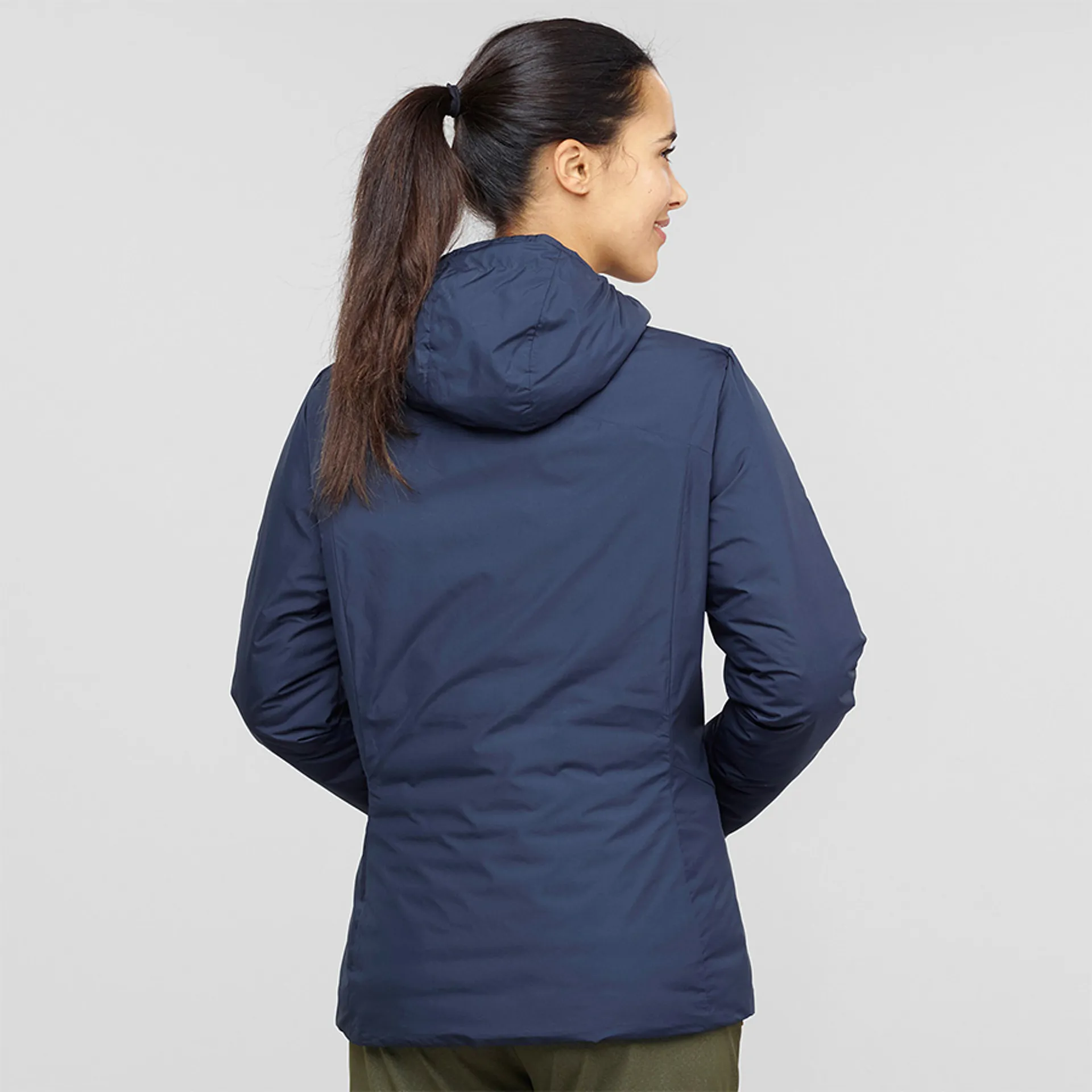 Salomon Womens Drifter Loft Hoodie in Night Sky/Avocado