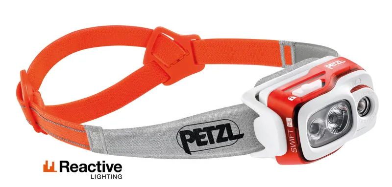 Petzl Swift RL 900 Lumens Headtorch in Orange