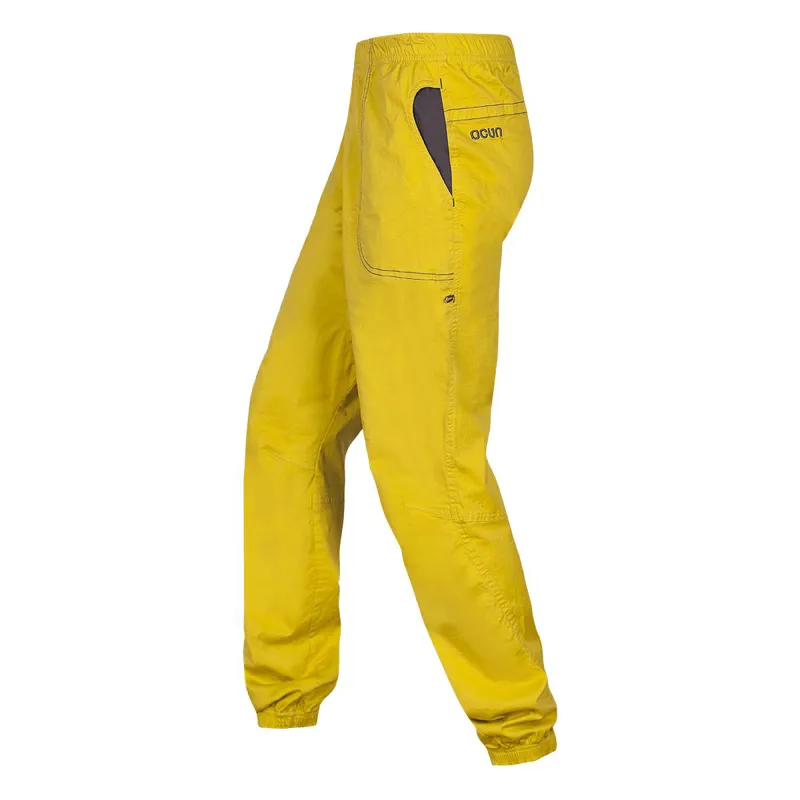 Ocun Jaws Pant Men's Climbing Trousers in Yellow Antique Moss-3
