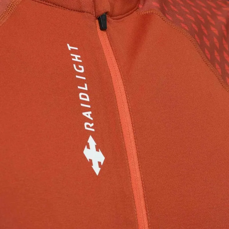 Raidlight Activ Run Short-Sleeve Mid Zip Mens Run Tee in Burnt Orange-2