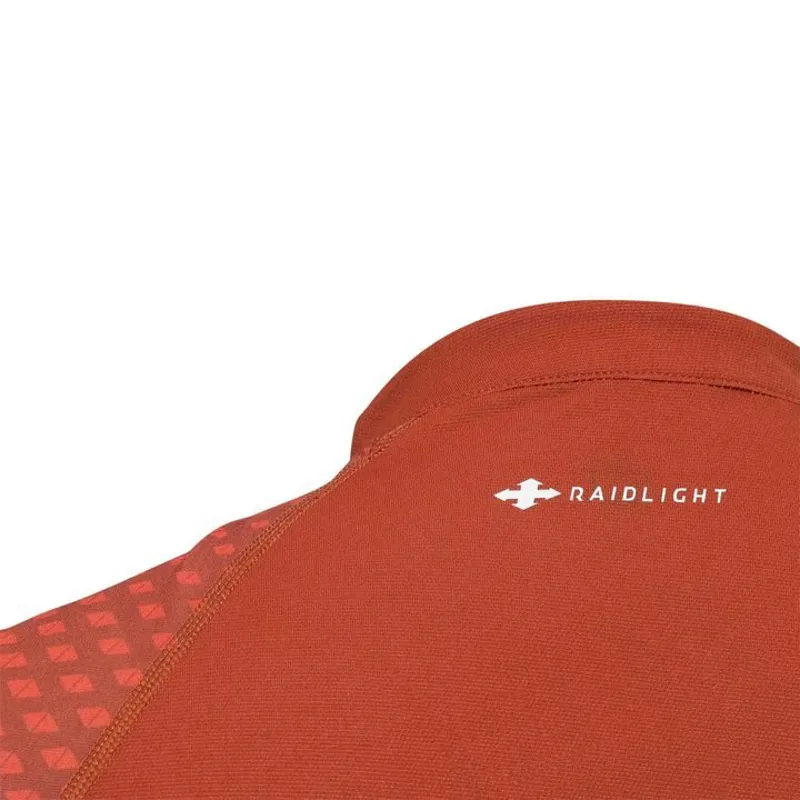 Raidlight Activ Run Short-Sleeve Mid Zip Mens Run Tee in Burnt Orange-4