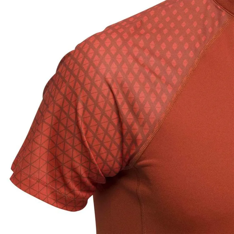 Raidlight Activ Run Short-Sleeve Mid Zip Mens Run Tee in Burnt Orange-5