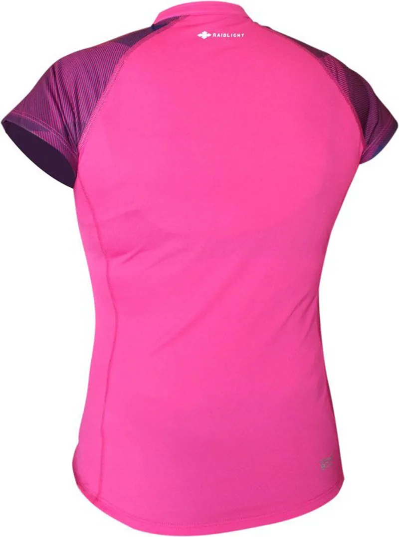 Raidlight Activ Run Short-Sleeve Mid Zip Womens T-Shirt in Pink/Purple-5