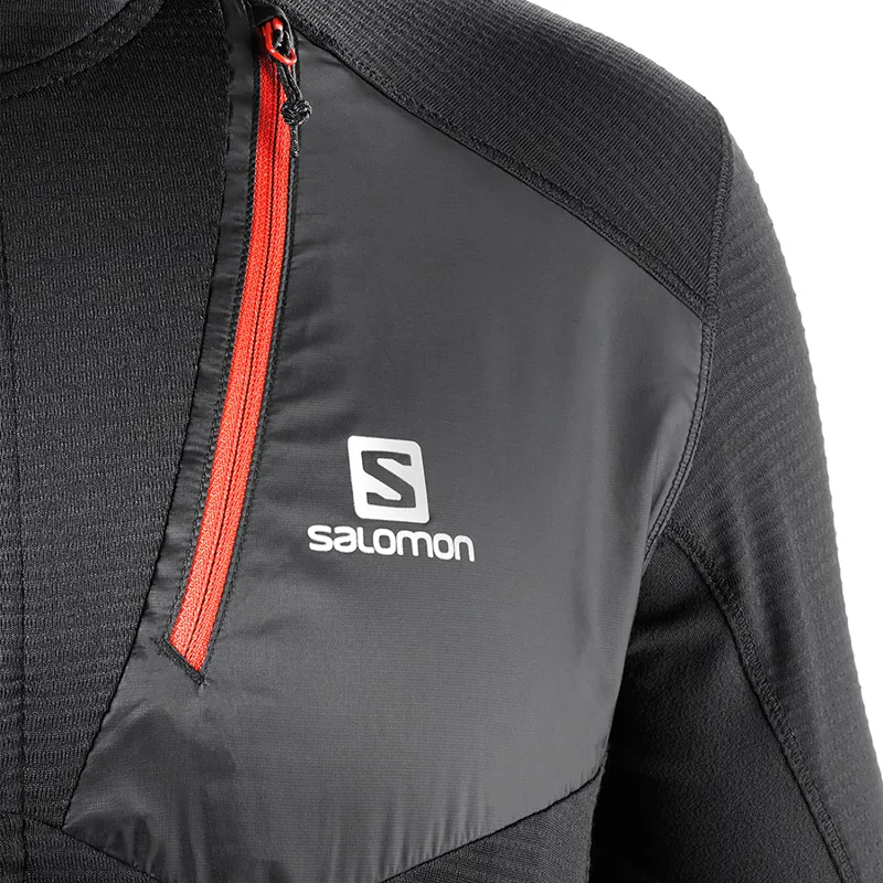 Salomon Grid HZ Mid Mens Hoodie in Black