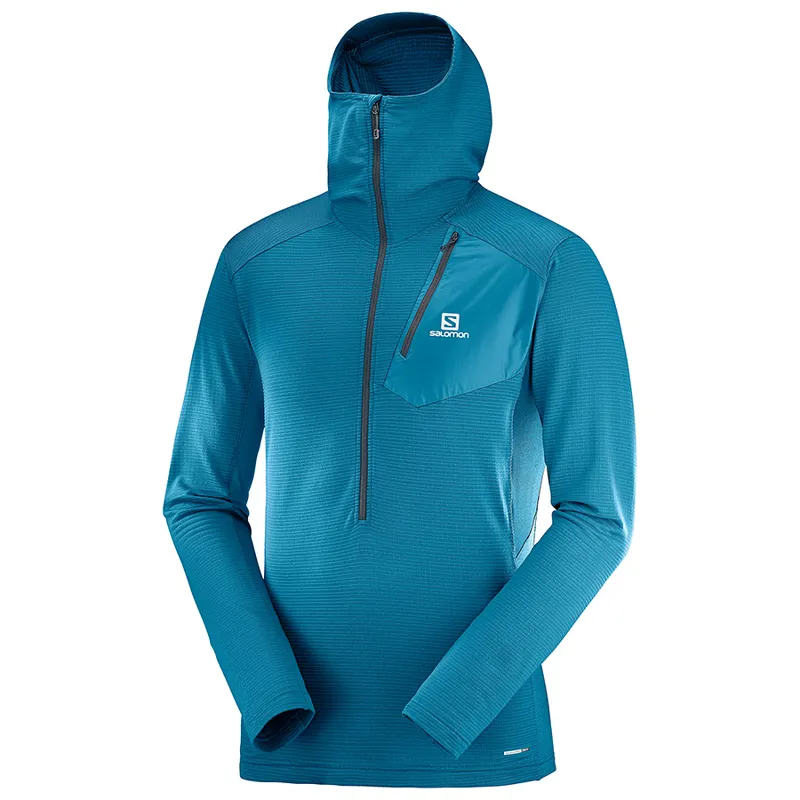 Salomon Grid HZ Mid Mens Hoodie in Moroccan Blue