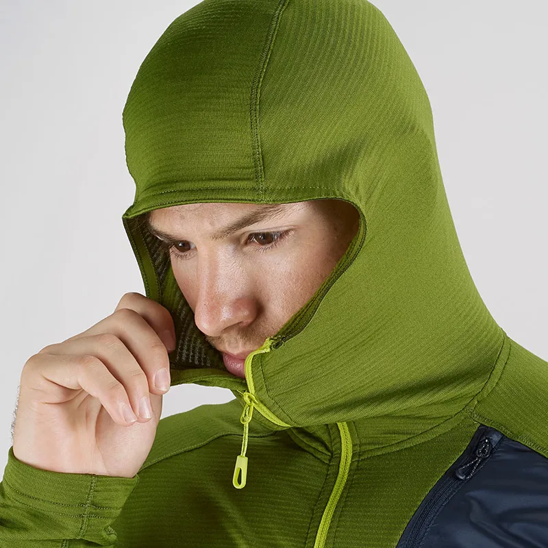 Salomon Grid HZ Mid Mens Hoodie in Avocado/Night Sky-4