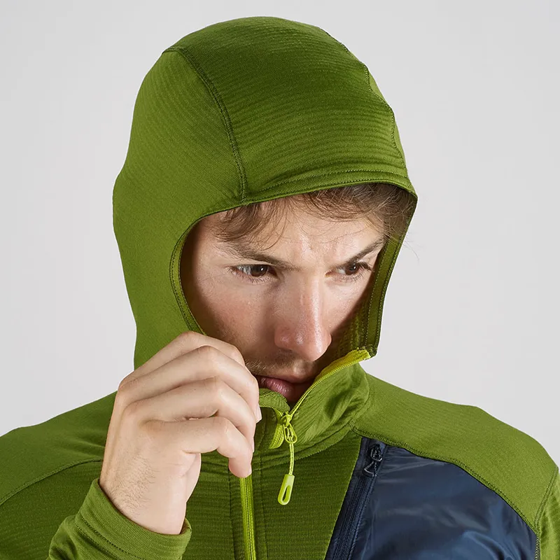 Salomon Grid HZ Mid Mens Hoodie in Avocado/Night Sky-3