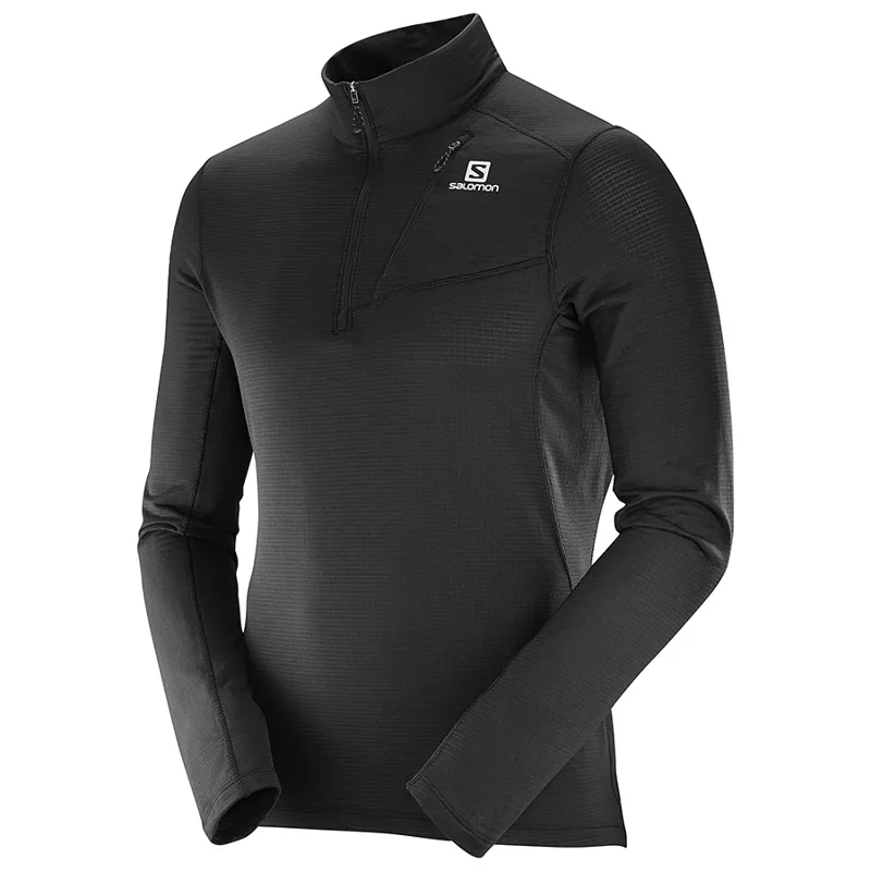 Salomon Grid HZ Mens Running Midlayer in Black