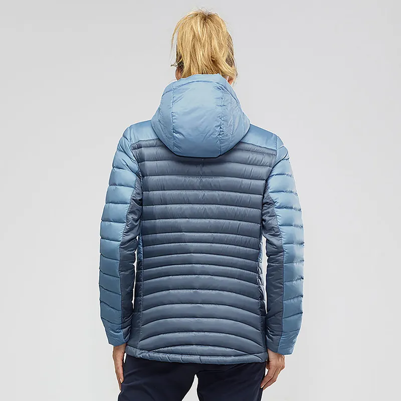 Salomon HALOES Womens Down Hoodie in Faded Denim-2