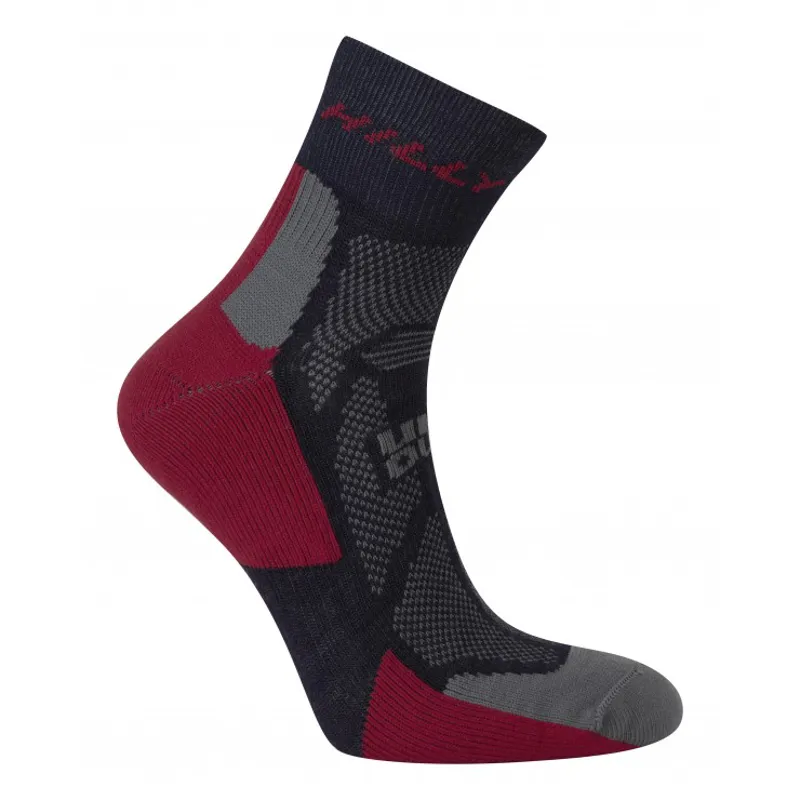 Hilly Off Road Merino Sock in Black/Red-1
