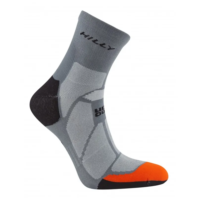 Hilly Marathon Fresh Anklet Sock in Granite/Orange-1