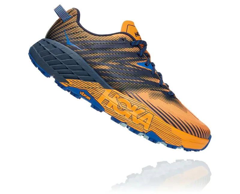 HOKA Speedgoat 4 Men's Trail Running Shoe Saffron/Black Iris