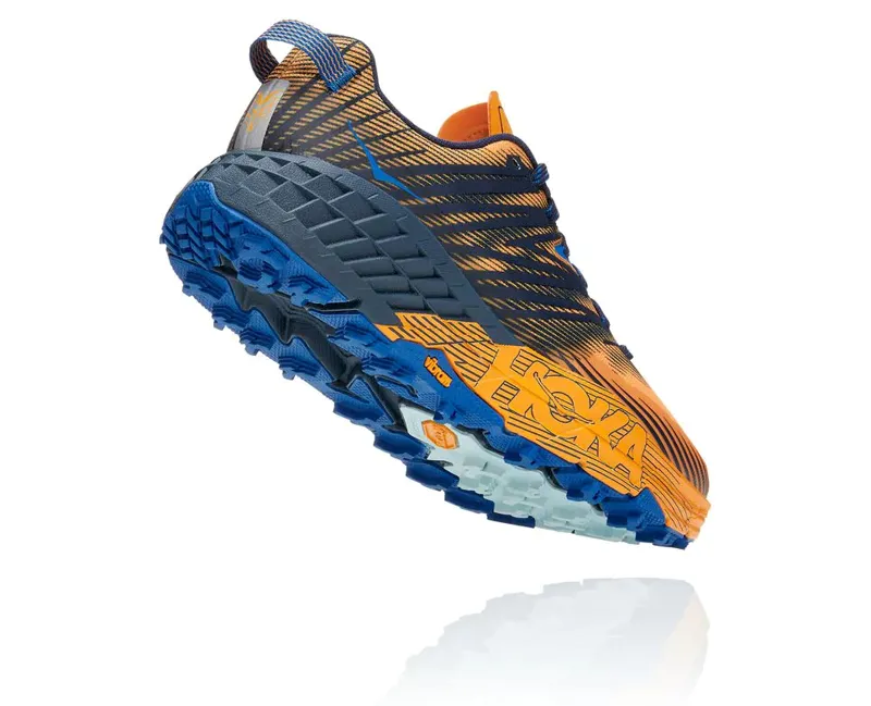 HOKA Speedgoat 4 Men's Trail Running Shoe in Saffron/Black Iris-5