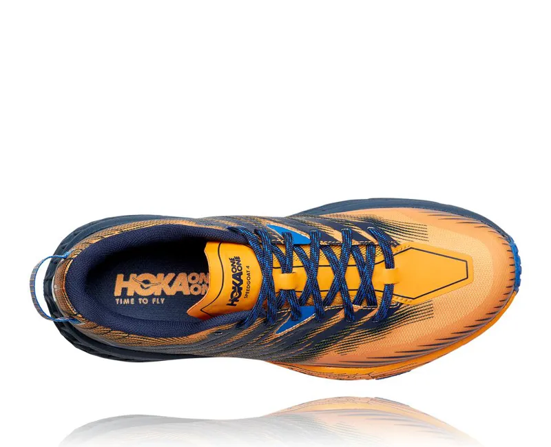 HOKA Speedgoat 4 Men's Trail Running Shoe in Saffron/Black Iris-2