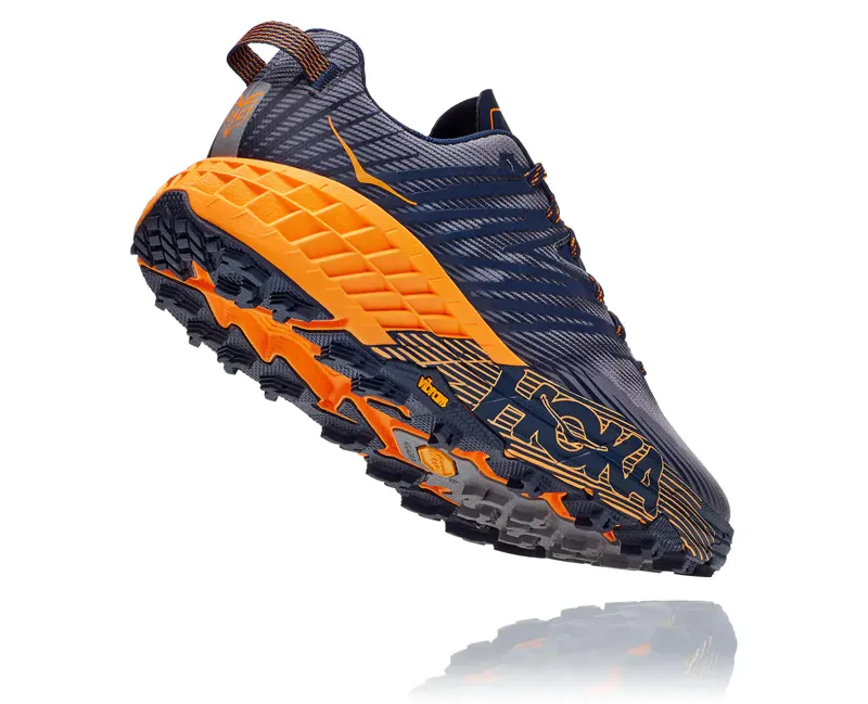 HOKA Speedgoat 4 Men's Trail Running Shoe in Black Iris/Bright Marigold-5