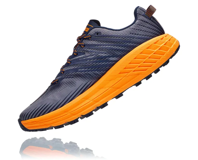 HOKA Speedgoat 4 Men's Trail Running Shoe in Black Iris/Bright Marigold-3