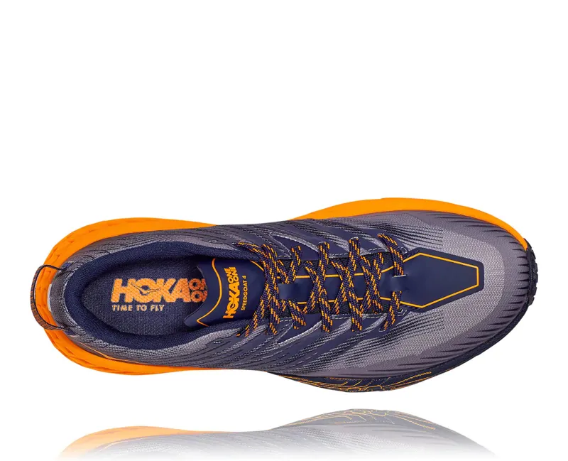 HOKA Speedgoat 4 Men's Trail Running Shoe in Black Iris/Bright Marigold-2