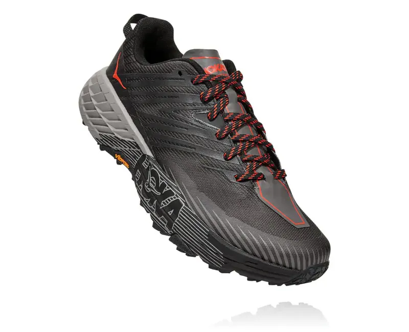 HOKA Speedgoat 4 Wide Mens Trail Running Shoe Dark Gull Grey A
