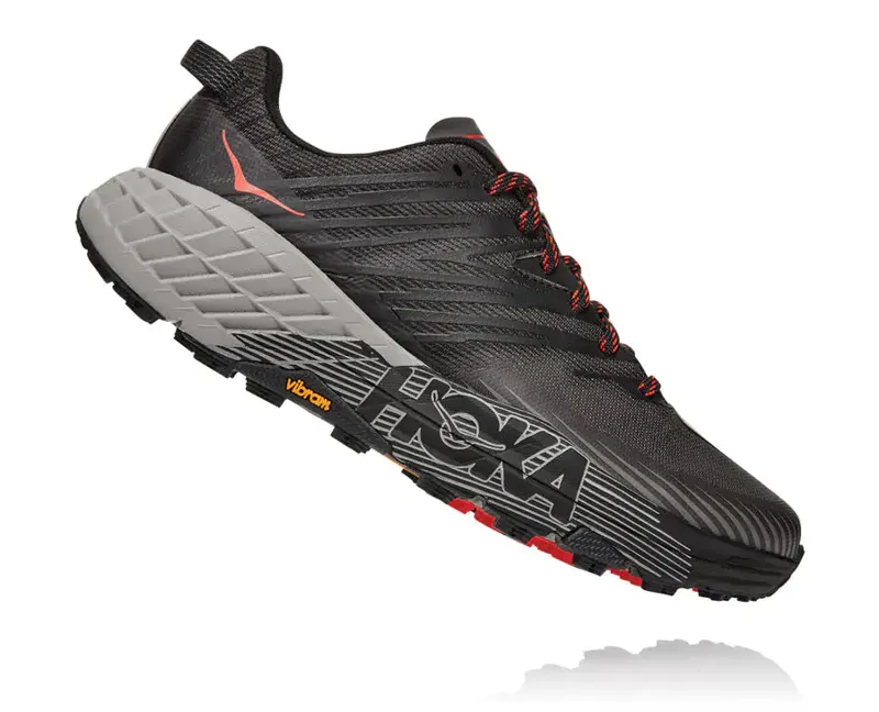 HOKA Speedgoat 4 Wide Mens Trail Running Shoe in Dark Gull Grey/Anthra-2