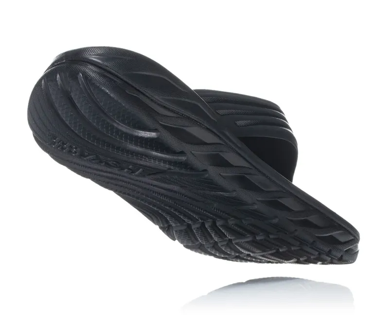 HOKA Men's Ora Recovery Flip 2 in Black/Dark Gull Gray-2
