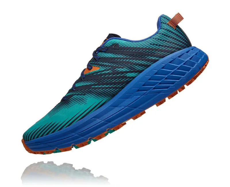 HOKA Speedgoat 4 Men's Trail Running Shoe in Atlantis/Dazzling Blue-3